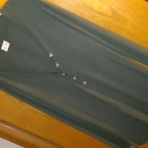 Olive green deep V top